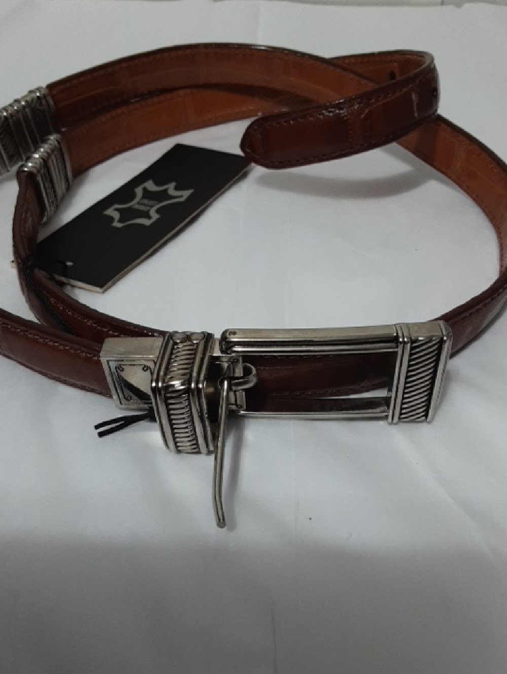 M.C. Leather Women's‎ Western Belt with Silver Buckle - Brown